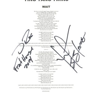 Ying Yang Twins Signed Autograph Wait Song Lyric Sheet Hip Hop Rappers ACOA COA