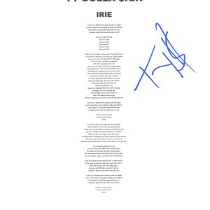 Ty Dolla Sign $ign Signed Autograph Irie Lyric Sheet Rapper Wiz Khalifa ACOA COA