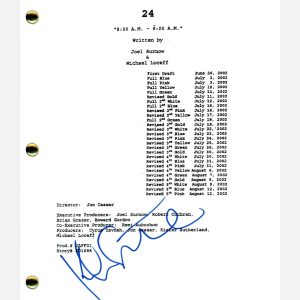 Kiefer Sutherland Signed Autographed 24 Episode 201 Script Screenplay ACOA COA