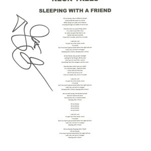 Tyler Glenn Signed Neon Trees Sleeping With A Friend Song Lyric Sheet ACOA COA