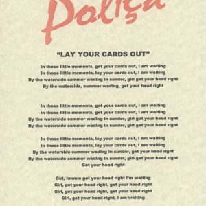 Channy Leaneagh Signed Autograph Polica Lay Your Cards Out Lyric Sheet ACOA COA