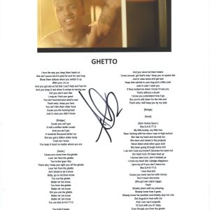 August Alsina Signed Autographed Ghetto Song Lyric Sheet Rapper ACOA COA