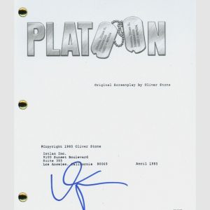 Willem Dafoe Signed Autographed Platoon Movie Script Screenplay ACOA COA