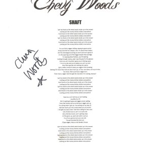 Chevy Woods Signed Autograph Shaft Song Lyric Sheet Rapper Hip Hop ACOA COA