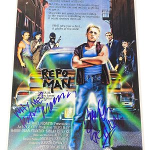 Keith Morris Zander Schloss Signed Repo Man Poster The Circle Jerks Beckett COA