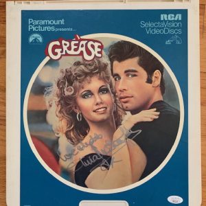 OLIVIA NEWTON JOHN HAND SIGNED VINTAGE 1978 GREASE VIDEODISC VERY RARE JSA