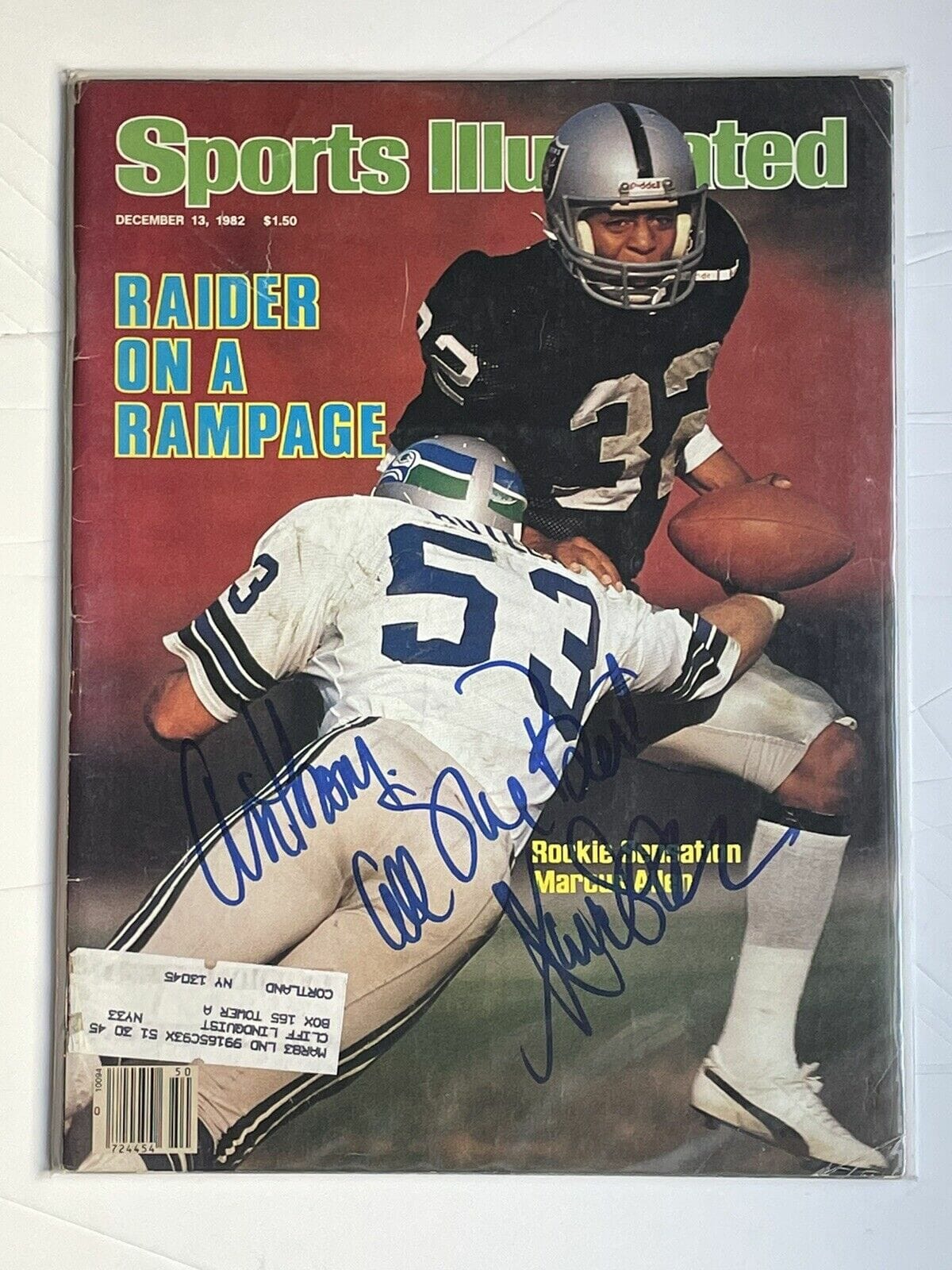 Marcus Allen SIGNED Sports Illustrated SI Oakland Raiders Hall Of Fame - K9  COA