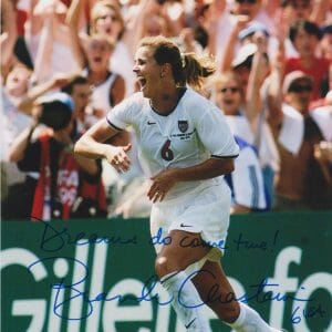 Brandi Chastain SIGNED USA World Cup Olympics Soccer 8x10