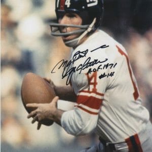YA Tittle SIGNED 8x10 New York Giants - Hall Of Fame 1971 inscrip - COA
