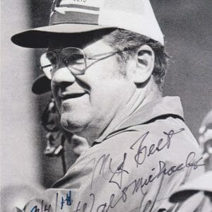 Coach Walt Michaels SIGNED 8x10 New York NY JETS 69 Super Bowl Asst w K9 COA