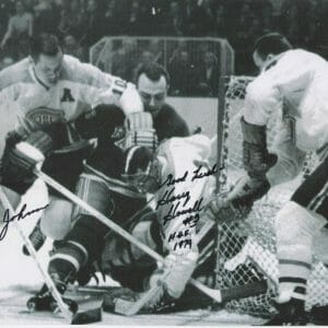 Harry Howell & Tom Johnson SIGNED HOF 79 SIGNED Rangers Canadians 8x10 w/ COA