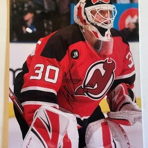 Martin Brodeur SIGNED 11x14 New Jersey Devils Hall of Fame Goalie Cup w COA