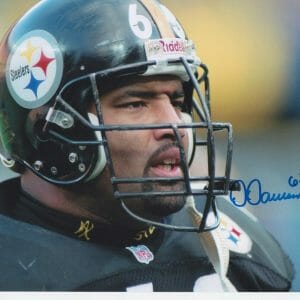 Dermonti Dawson SIGNED 8x10 Pittsburgh Steelers C Hall of Fame w/ PROOF