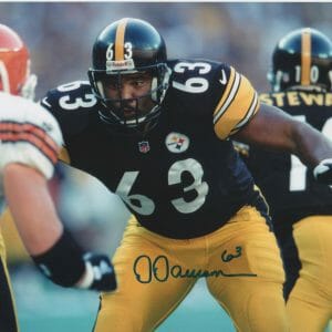 Dermonti Dawson SIGNED 8x10 Pittsburgh Steelers C Hall of Fame w/ PROOF
