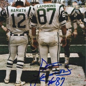 Pete Lammons SIGNED NY Jets 8x10 Super Bowl Champion Tight End K9 COA