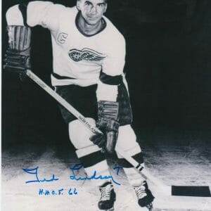 Ted Lindsay SIGNED Detroit Red Wings HOF 66 SIGNED Autographed 8x10 w/ COA