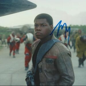 John Boyega Finn FN2187 SIGNED Star Wars Ep 7 8x10 / K9 holo