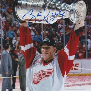 Brett Hull SIGNED Detroit Red Wings Stanley Cup Champion 8x10 HOF St Louis Blues