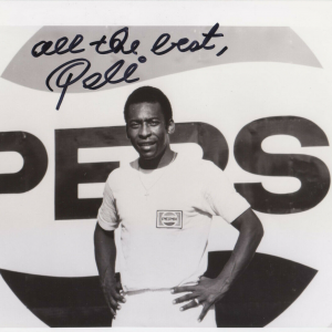 Pele SIGNED Soccer GREAT Brazil Champion Cosmos HOF 8x10 w Proof - K9 COA Pepsi