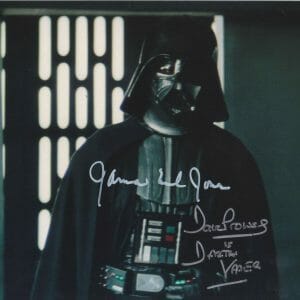James Earl Jones & Dave Prowse Star Wars SIGNED Darth Vader 8x10 K9 COA PROOF