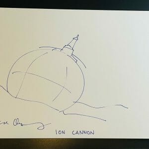 Ease Owyeung ESB ILM FX SIGNED Star Wars 11x14 Ion Cannon Original Sketch K9 COA