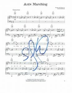 STEFAN LESSARD SIGNED AUTOGRAPH ANTS MARCHING SHEET MUSIC – DAVE MATTHEWS BAND COLLECTIBLE MEMORABILIA