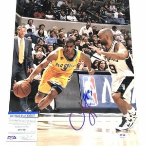CHRIS PAUL HAND SIGNED 11x14 HORNETS NBA HOF PSA DNA CERT