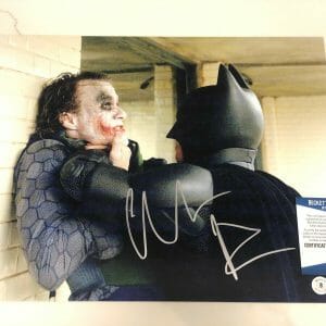 CHRISTIAN BALE HAND SIGNED THE DARK KNIGHT 11x14 PHOTO JOKER BECKETT BAS CERT #5