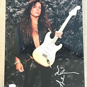 YNGWIE MALMSTEEN FAMOUS GUITARIST STRATOCASTER HAND SIGNED 11X14 PHOTO JSA CERT