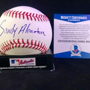 SANDY ALCANTARA SIGNED FULL NAME OML BASEBALL ST LOUIS CARDINALS BECKETT CERT
