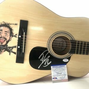 Post Malone Hand Signed Acoustic Guitar Superstar Stoney PSA DNA Cert