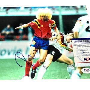 Carlos "El Pibe" Valderrama Colombia And MLS Legend Signed 8x10 Photo PSA DNA #1