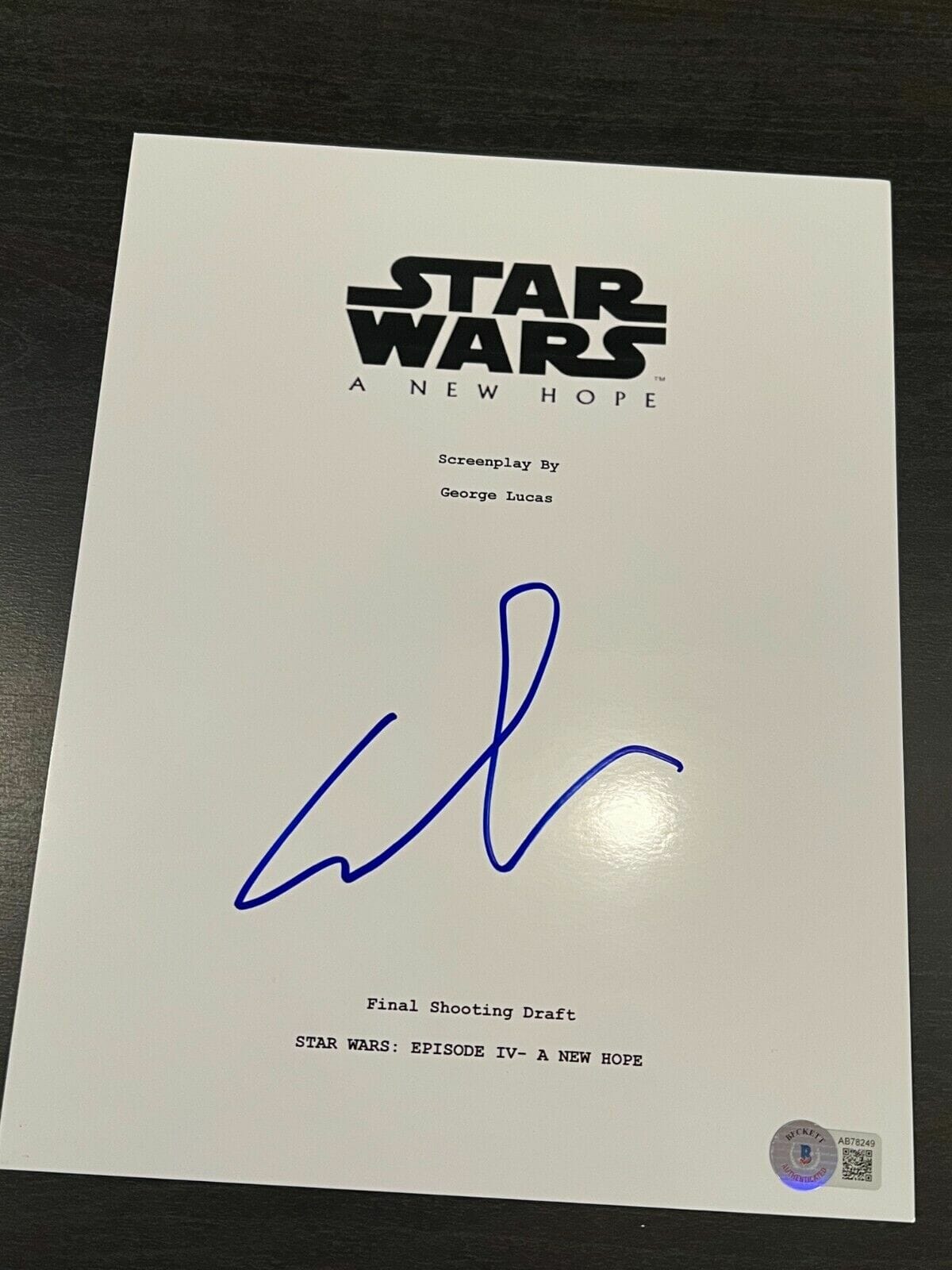 Star Wras Script GEORGE LUCAS SIGNED MOVIE SCRIPT STAR WARS NEW HOPE AUTOGRAPH BECKETT ...