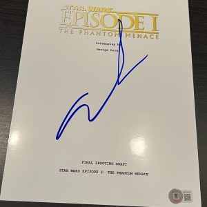 GEORGE LUCAS SIGNED AUTOGRAPH MOVIE SCRIPT STAR WARS PHANTOM MENACE BECKETT BAS