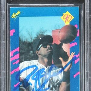 Yankees Deion Sanders Authentic Signed 1990 Classic Blue #21A Card BAS Slabbed
