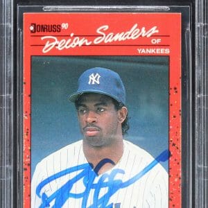 Yankees Deion Sanders Authentic Signed 1990 Donruss #427 Card BAS Slabbed
