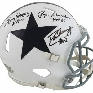 Cowboys (3) Staubach, Dorsett & Pearson Signed TB F/S Speed Proline Helmet BAS W