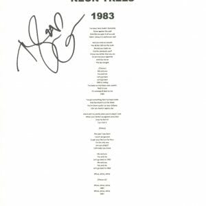 Tyler Glenn Signed Autographed Neon Trees 1983 Song Lyric Sheet ACOA COA