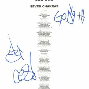 Ces Cru Signed Autographed Seven Chakras Lyric Sheet Hip Hop Rapper ACOA COA