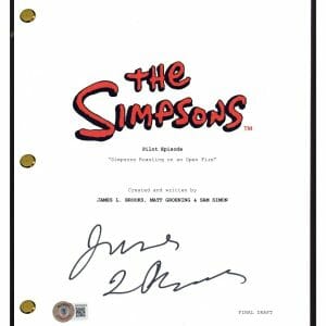 James L Brooks Signed Autograph The Simpsons Pilot Script Screenplay Beckett COA