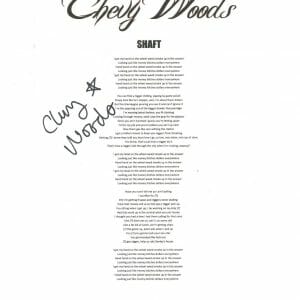 Chevy Woods Signed Autograph Shaft Song Lyric Sheet Rapper Taylor Gang ACOA COA