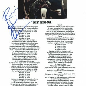 Rich Homie Quan Signed Autograph My Hitta Lyric Sheet Hip Hop Rapper YG ACOA COA