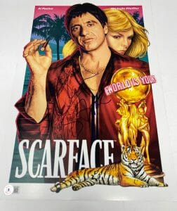 OLIVER STONE SIGNED AUTOGRAPHED SCARFACE 12×18 MOVIE POSTER BECKETT BAS COA COLLECTIBLE MEMORABILIA