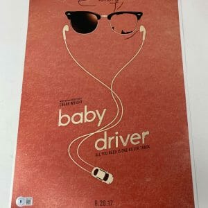 Edgar Wright Signed Autographed Baby Driver 12x18 Movie Poster Beckett BAS COA