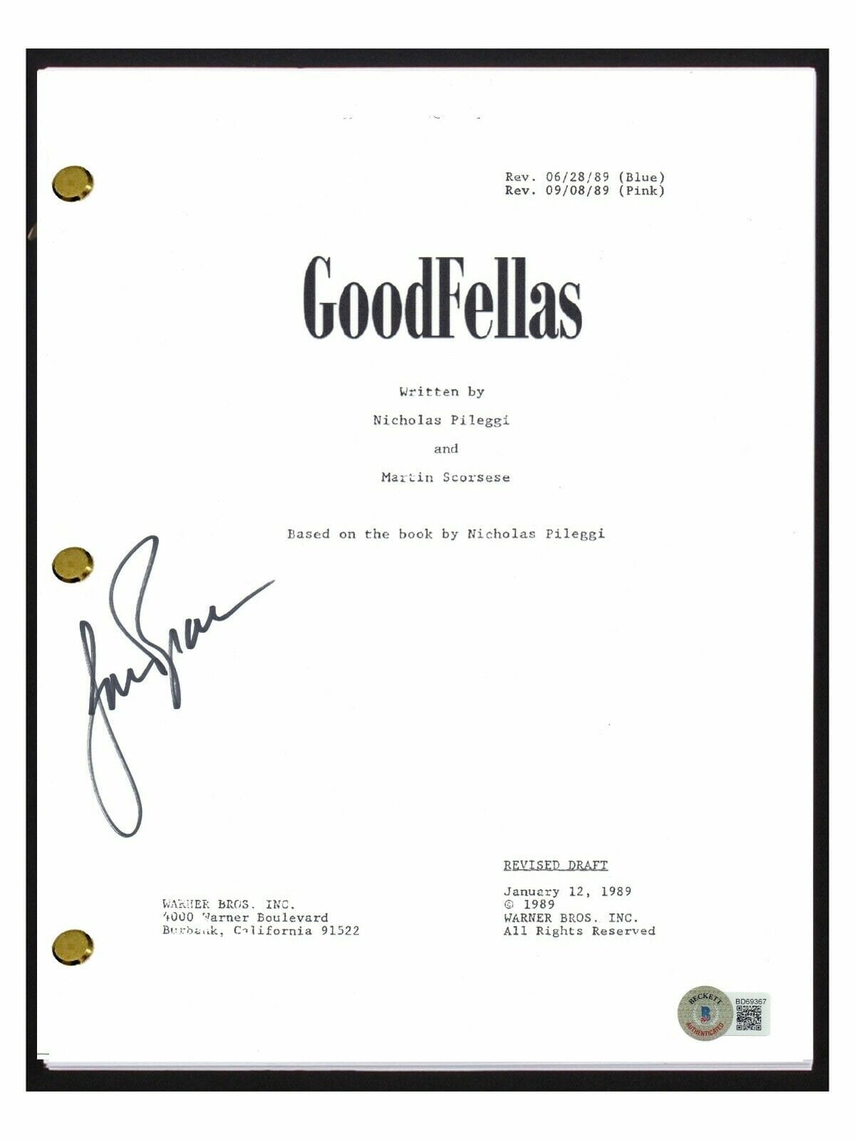 Lorraine Bracco Signed Autograph Goodfellas Movie Script Screenplay ...