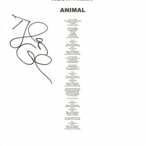 Tyler Glenn Signed Autographed Neon Trees Animal Song Lyric Sheet ACOA COA