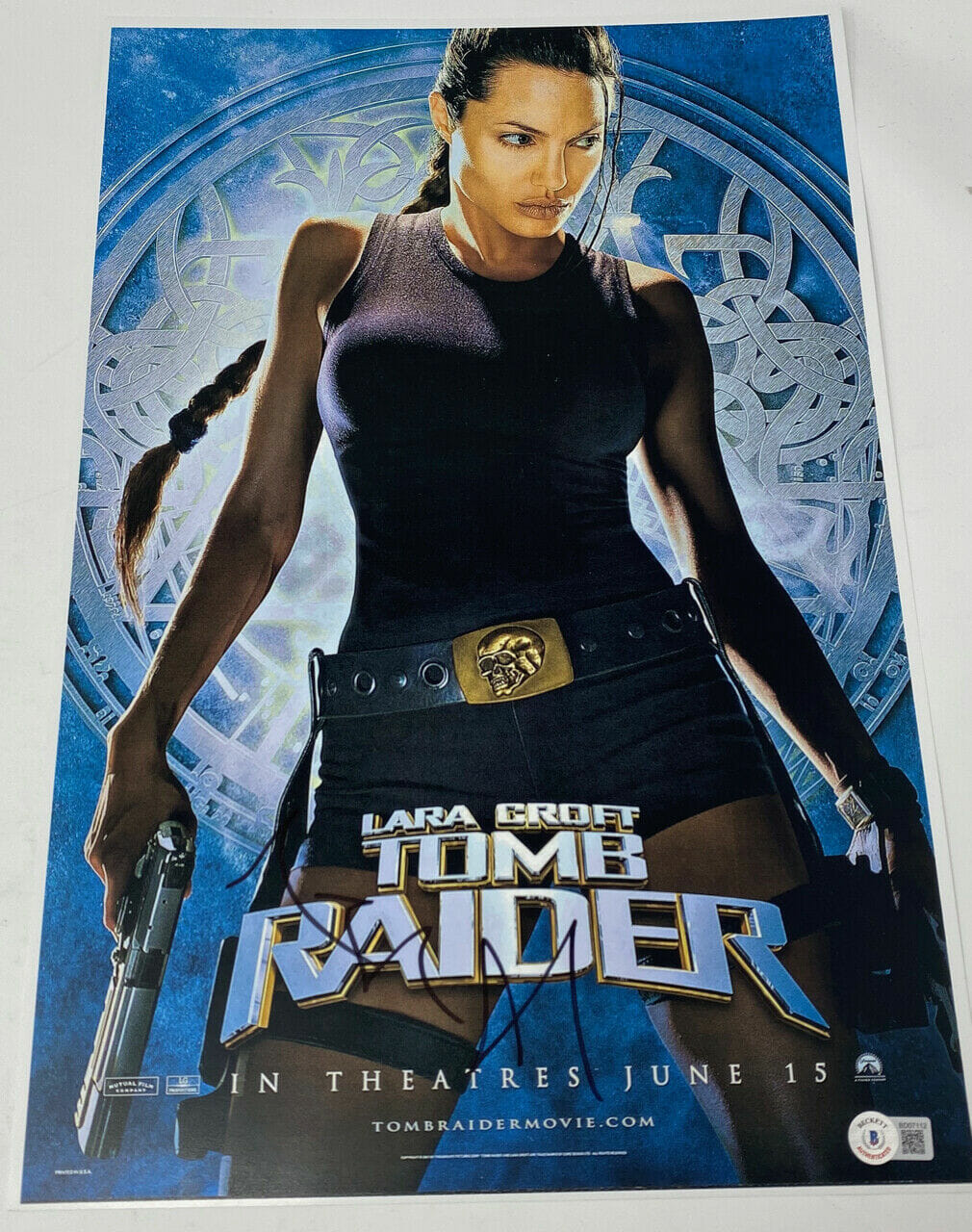 Angelina Jolie Signed Lara Croft Tomb Raider 12x18 Movie Poster Beckett ...