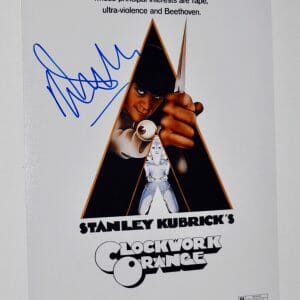 Malcolm McDowell Signed A Clockwork Orange 11x17 Movie Poster Photo Beckett COA