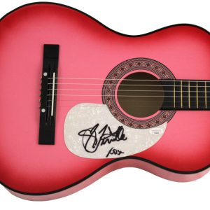 TENILLE TOWNES SIGNED AUTOGRAPH FULL SIZE PINK ACOUSTIC GUITAR - RARE! JSA COA