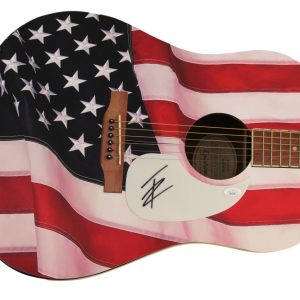 THOMAS RHETT SIGNED AUTOGRAPH CUSTOM AMERICAN FLAG EPIPHONE ACOUSTIC GUITAR JSA